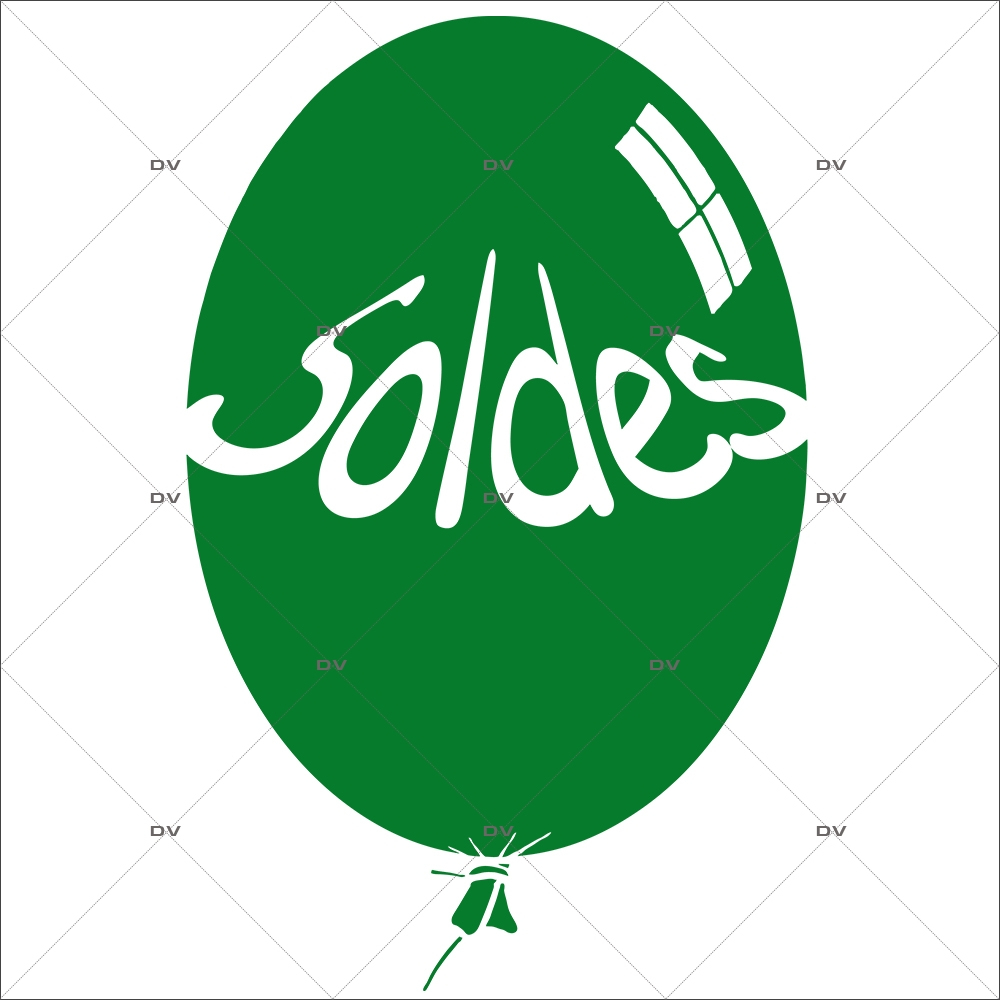 Sticker-ballon-soldes-vert-vitrophanie-décoration-vitrine-promotionnelle-électrostatique-sans-colle-repositionnable-réutilisable-DECO-VITRES