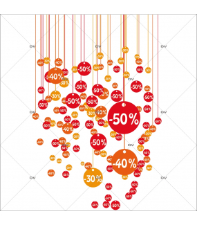 Sticker-frise-ronds-pourcentages-soldes-vitrophanie-décoration-vitrine-promotionnelle-électrostatique-sans-colle-repositionnable-réutilisable-DECO-VITRES