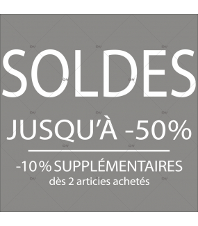 Sticker-soldes-50-%-10-%-supplémentaires-blanc-vitrophanie-décoration-vitrine-promotionnelle-électrostatique-sans-colle-repositionnable-réutilisable-DECO-VITRES