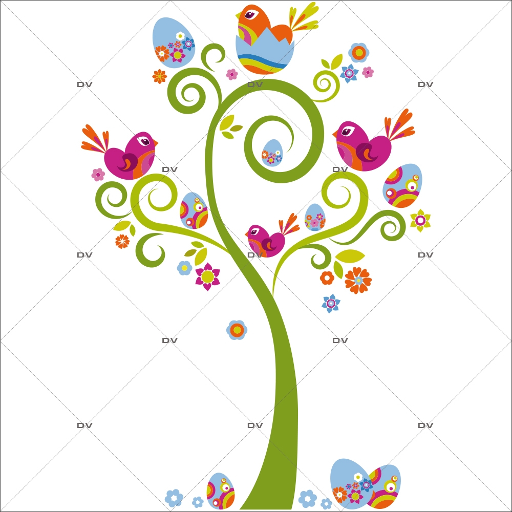 Sticker-arbre-à-oeufs-de-pâques-et-oiseaux-vitrophanie-décoration-vitrine-pâques-printanière-électrostatique-sans-colle-repositionnable-réutilisable-DECO-VITRES