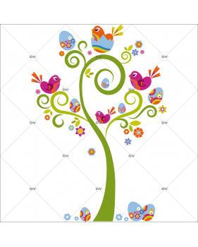 Sticker-arbre-à-oeufs-de-pâques-et-oiseaux-vitrophanie-décoration-vitrine-pâques-printanière-électrostatique-sans-colle-repositionnable-réutilisable-DECO-VITRES