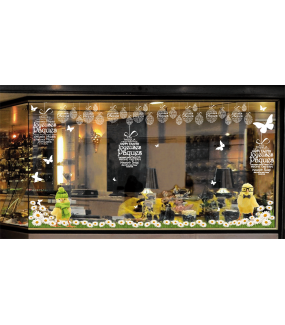 Sticker-oeuf-en-textes-joyeuses-pâques-blanc-multilingue-vitrophanie-décoration-vitrine-pâques-printanière-électrostatique-sans-colle-repositionnable-réutilisable-DECO-VITRES