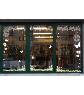 Sticker-oeuf-en-textes-joyeuses-pâques-blanc-multilingue-vitrophanie-décoration-vitrine-pâques-printanière-électrostatique-sans-colle-repositionnable-réutilisable-DECO-VITRES