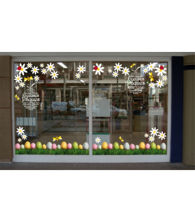 Sticker-oeuf-en-textes-joyeuses-pâques-blanc-multilingue-vitrophanie-décoration-vitrine-pâques-printanière-électrostatique-sans-colle-repositionnable-réutilisable-DECO-VITRES