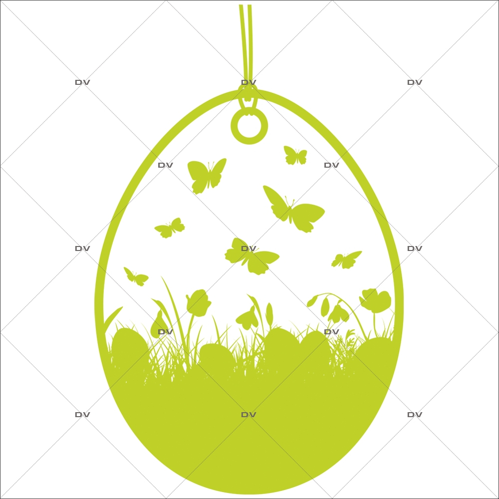 Sticker-médaillon-papillons-herbes-animaux-vert-vitrophanie-décoration-vitrine-pâques-printanière-boucherie-épicerie-fine-traiteur-charcuterie-boulangerie-primeurs-électrostatique-sans-colle-repositionnable-réutilisable-DECO-VITRES