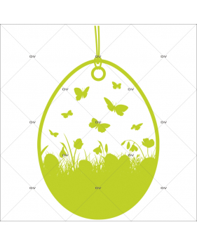 Sticker-médaillon-papillons-herbes-animaux-vert-vitrophanie-décoration-vitrine-pâques-printanière-boucherie-épicerie-fine-traiteur-charcuterie-boulangerie-primeurs-électrostatique-sans-colle-repositionnable-réutilisable-DECO-VITRES