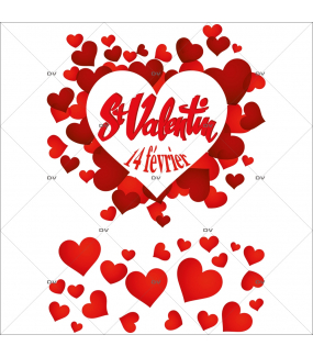 Sticker-texte-coeurs-14-février-St-Valentin-rouge-vitrophanie-décoration-vitrine-saint-valentin-électrostatique-sans-colle-repositionnable-réutilisable-DECO-VITRES