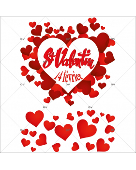 Sticker-texte-coeurs-14-février-St-Valentin-rouge-vitrophanie-décoration-vitrine-saint-valentin-électrostatique-sans-colle-repositionnable-réutilisable-DECO-VITRES