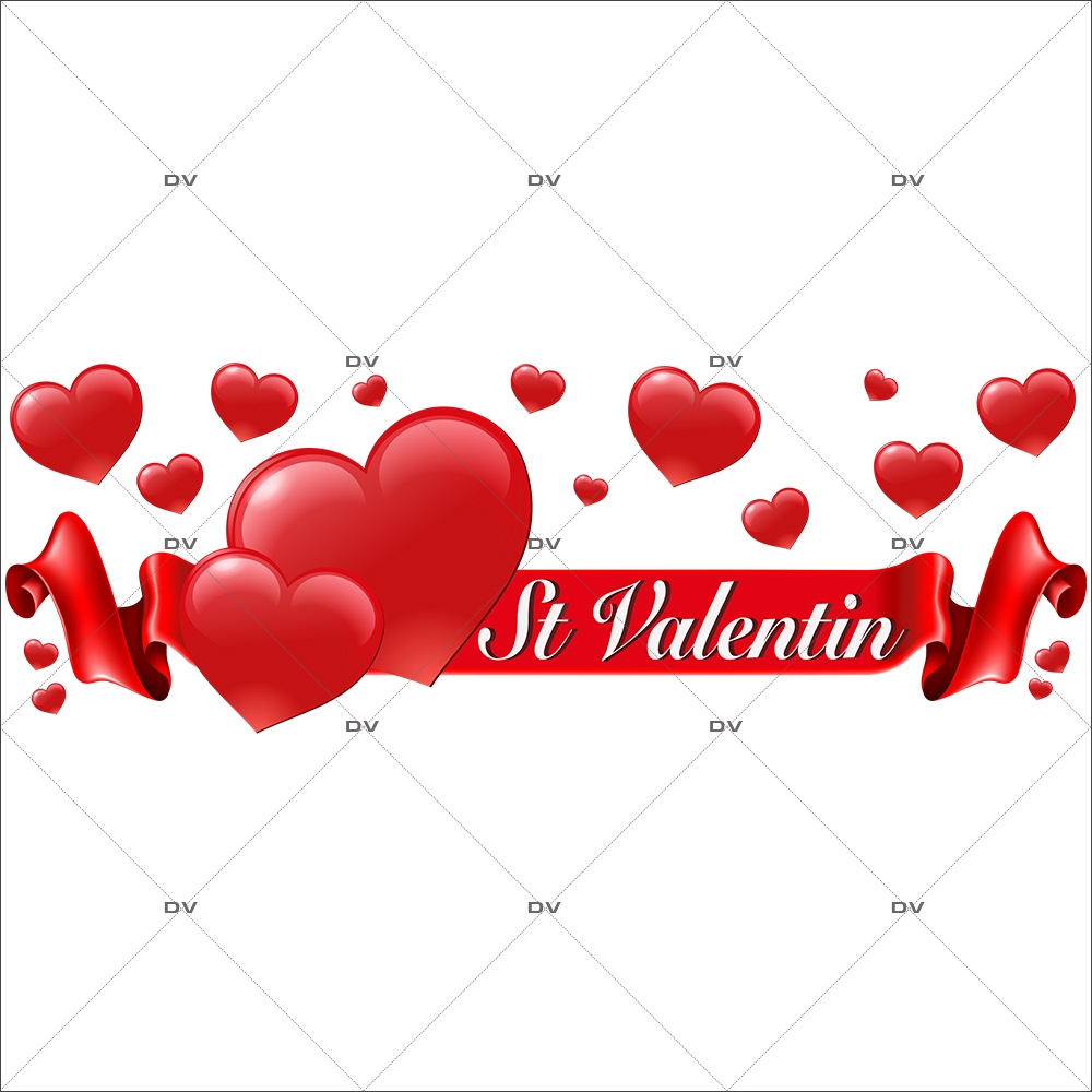 SV38 - Sticker coeur St Valentin - DECO-VITRES - Electrostatique