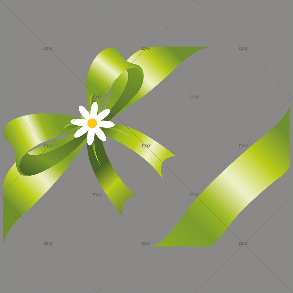 Sticker-noeud-cadeau-vert-pâquerette-fleur-printemps-été-vitrophanie-décoration-vitrine-printanière-estivale-fêtes-pâques-électrostatique-sans-colle-repositionnable-réutilisable-DECO-VITRES