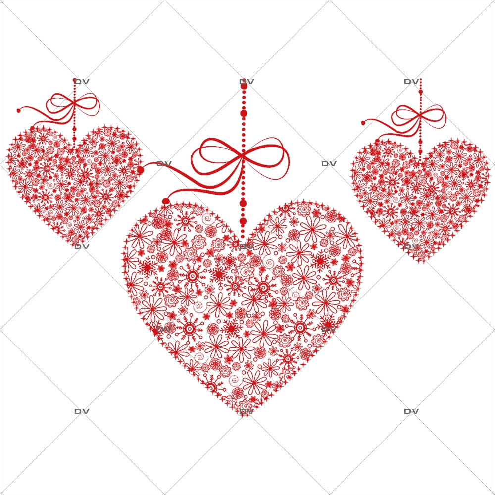 Sticker-frise-coeurs-dentelle-rouges-vitrophanie-décoration-vitrine-fêtes-grands-mères-pères-st-valentin-soldes-noël-pâques-électrostatique-sans-colle-repositionnable-réutilisable-DECO-VITRES