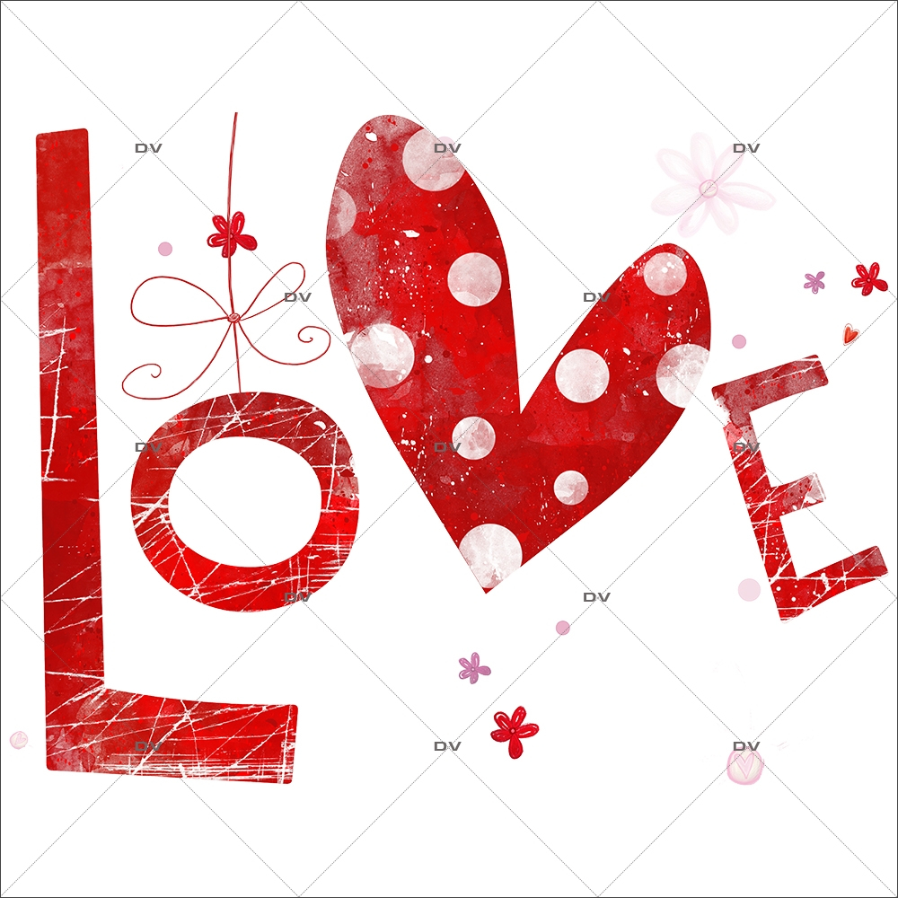 Sticker-love-coeurs-rouge-vitrophanie-décoration-vitrine-saint-valentin-fêtes-mères-pères-électrostatique-sans-colle-repositionnable-réutilisable-DECO-VITRES