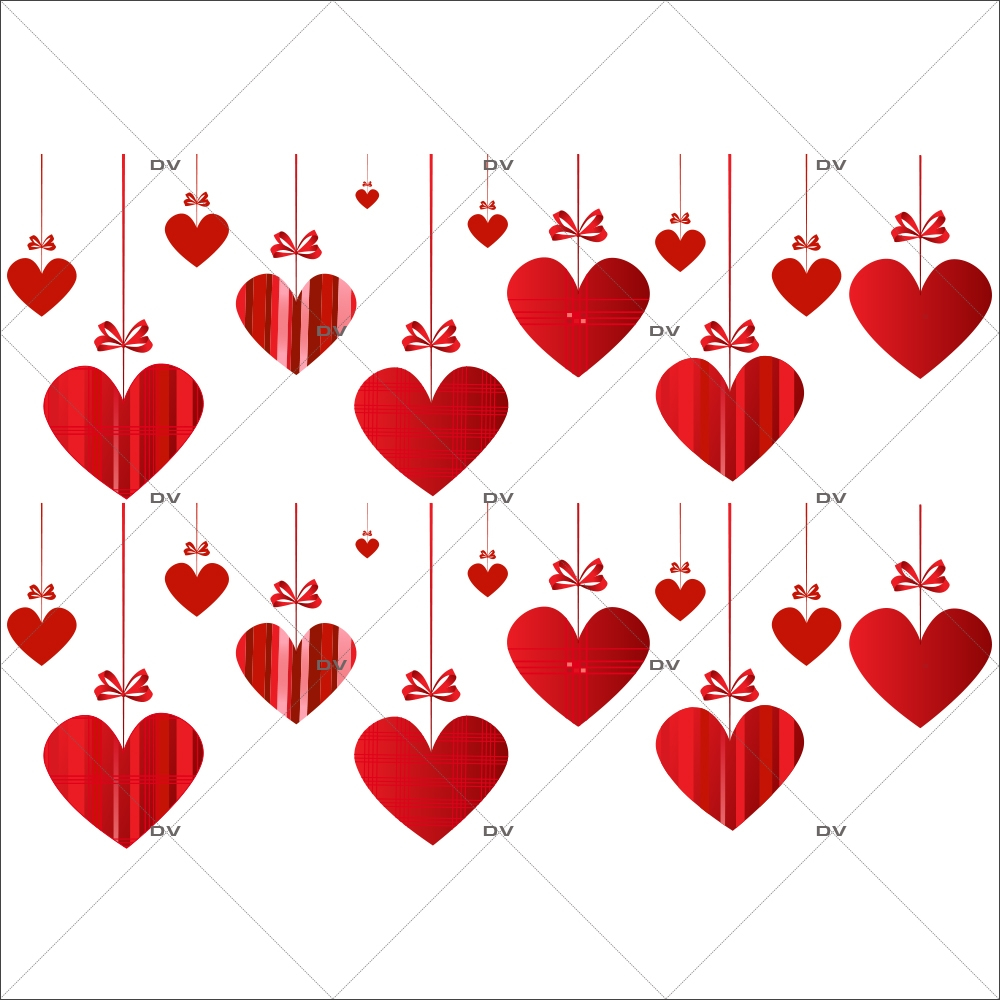 Sticker-frises-coeurs-suspendus-rouges-vitrophanie-décoration-vitrine-saint-valentin-fêtes-mères-pères-promotions-soldes-électrostatique-sans-colle-repositionnable-réutilisable-DECO-VITRES