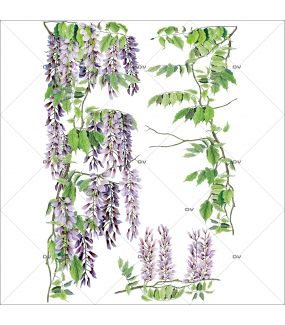 Sticker-frises-de-glycines-fleurs-printemps-été-vitrophanie-décoration-vitrine-printanière-estivale-électrostatique-sans-colle-repositionnable-réutilisable-DECO-VITRES