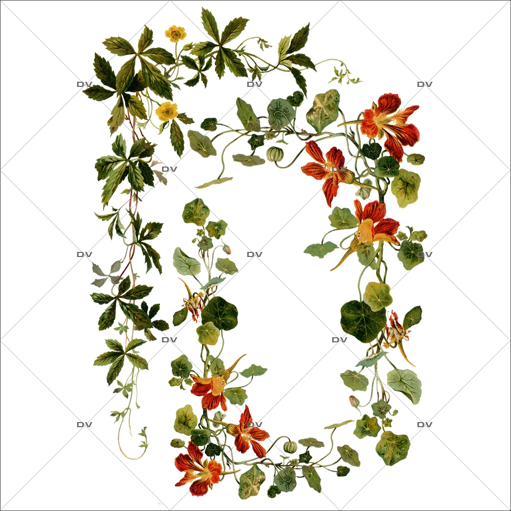 Sticker-angles-de-liserons-fleurs-vintage-printemps-été-vitrophanie-décoration-vitrine-estivale-printanière-électrostatique-sans-colle-repositionnable-réutilisable-DECO-VITRES
