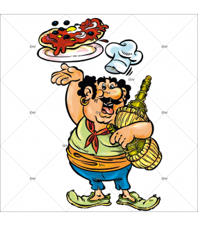 Sticker-pizzaïolo-italien-vitrophanie-décoration-vitrine-restaurant-snack-pizzeria-électrostatique-sans-colle-repositionnable-réutilisable-DECO-VITRES