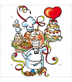 Sticker-grosse-tête-pâtissier-gâteaux-vitrophanie-décoration-vitrine-carnaval-boulangerie-pâtisserie-électrostatique-sans-colle-repositionnable-réutilisable-DECO-VITRES