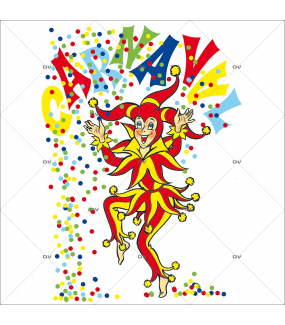 Sticker-joker-confetti-vitrophanie-décoration-vitrine-carnaval-électrostatique-sans-colle-repositionnable-réutilisable-DECO-VITRES