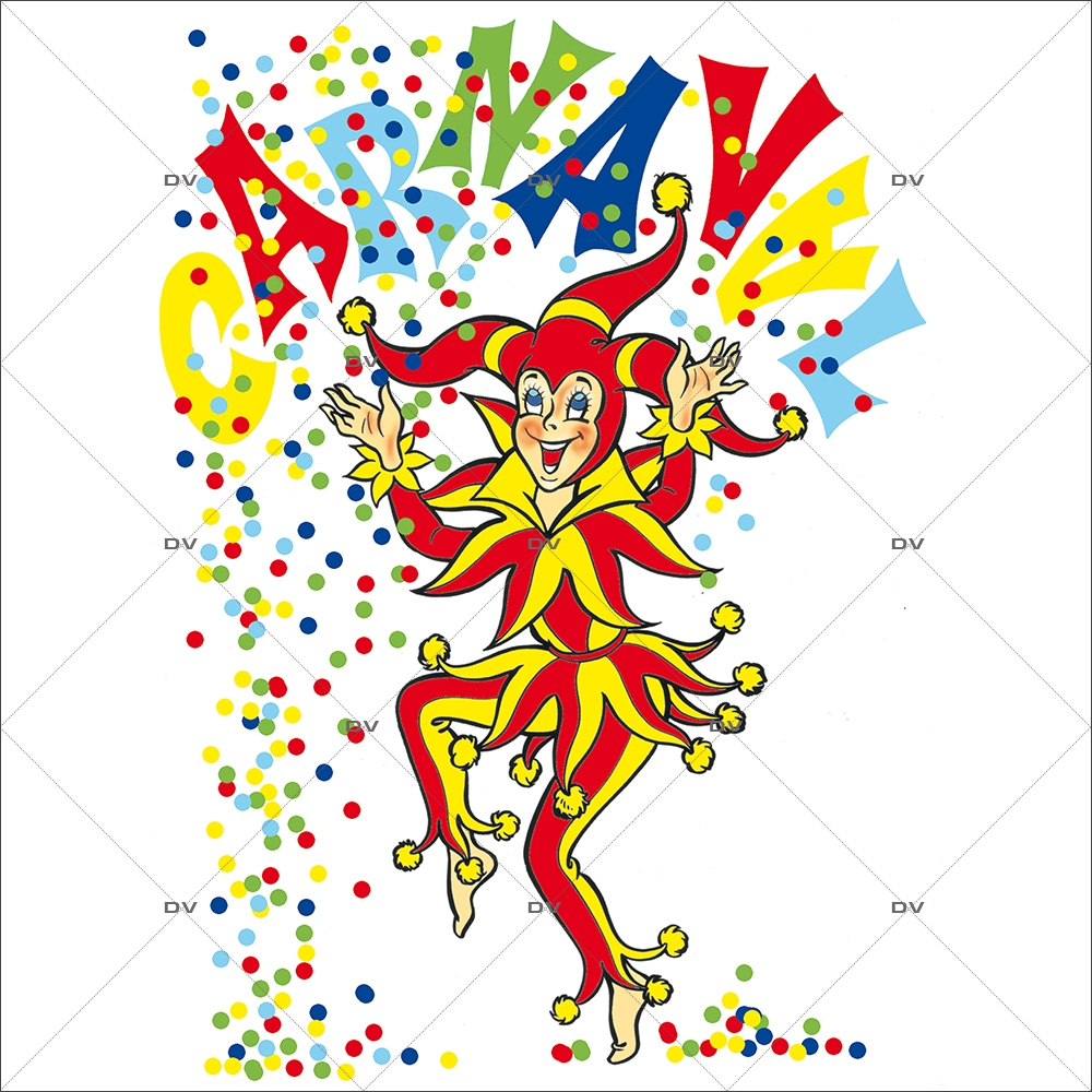 Sticker-joker-confetti-vitrophanie-décoration-vitrine-carnaval-électrostatique-sans-colle-repositionnable-réutilisable-DECO-VITRES