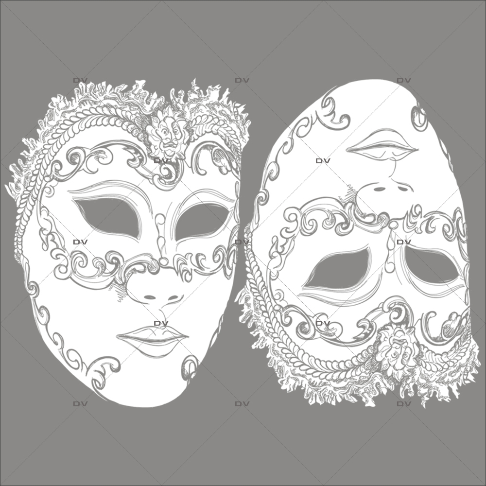 Sticker-2-masques-vénitiens-blancs-vitrophanie-décoration-vitrine-carnaval-électrostatique-sans-colle-repositionnable-réutilisable-DECO-VITRES Sticker-2-masques-vénitiens-blancs-vitrophanie-décoration-vitrine-carnaval-électrostatique-sans-colle-repositionnable-réutilisable-DECO-VITRES