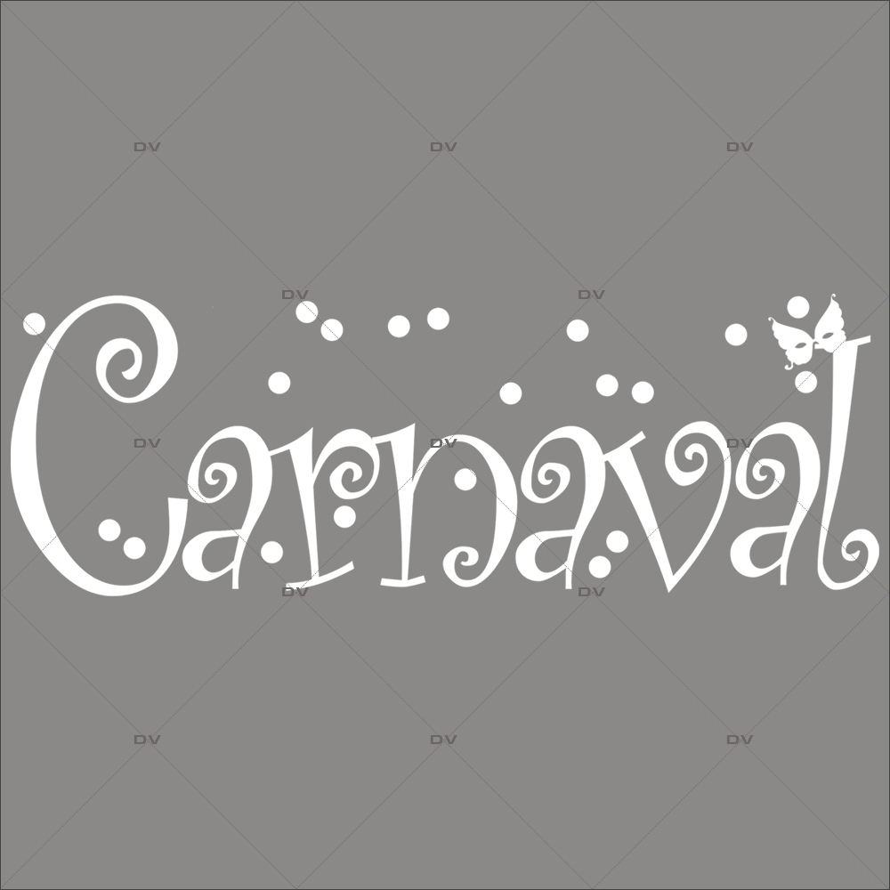 Sticker-texte-carnaval-blanc-confetti-masque-loup-vitrophanie-décoration-vitrine-carnaval-électrostatique-sans-colle-repositionnable-réutilisable-DECO-VITRES