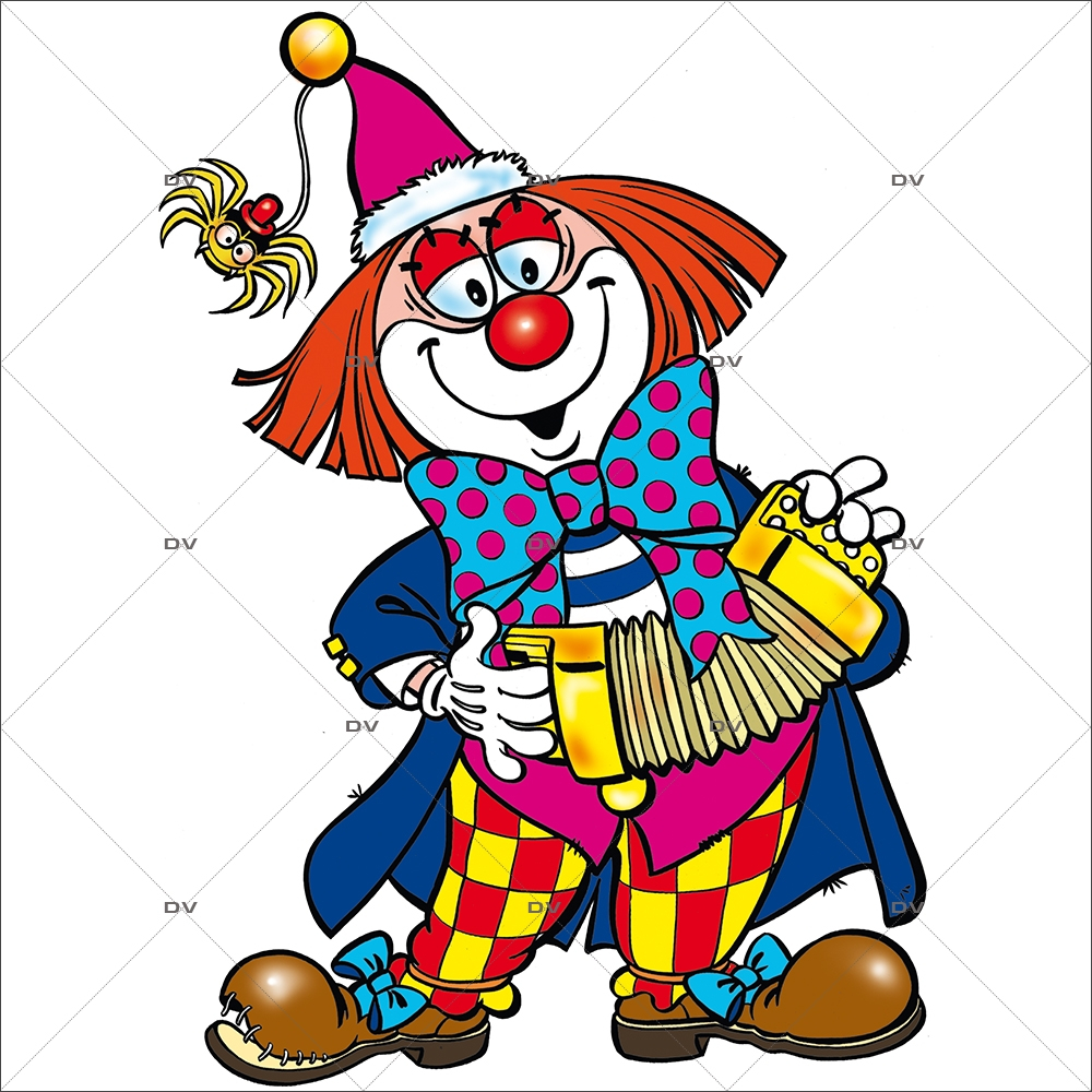 Sticker-clown-accordéon-vitrophanie-décoration-vitrine-carnaval-électrostatique-sans-colle-repositionnable-réutilisable-DECO-VITRES Sticker-clown-accordéon-vitrophanie-décoration-vitrine-carnaval-électrostatique-sans-colle-repositionnable-réutilisable-DECO-VITRES
