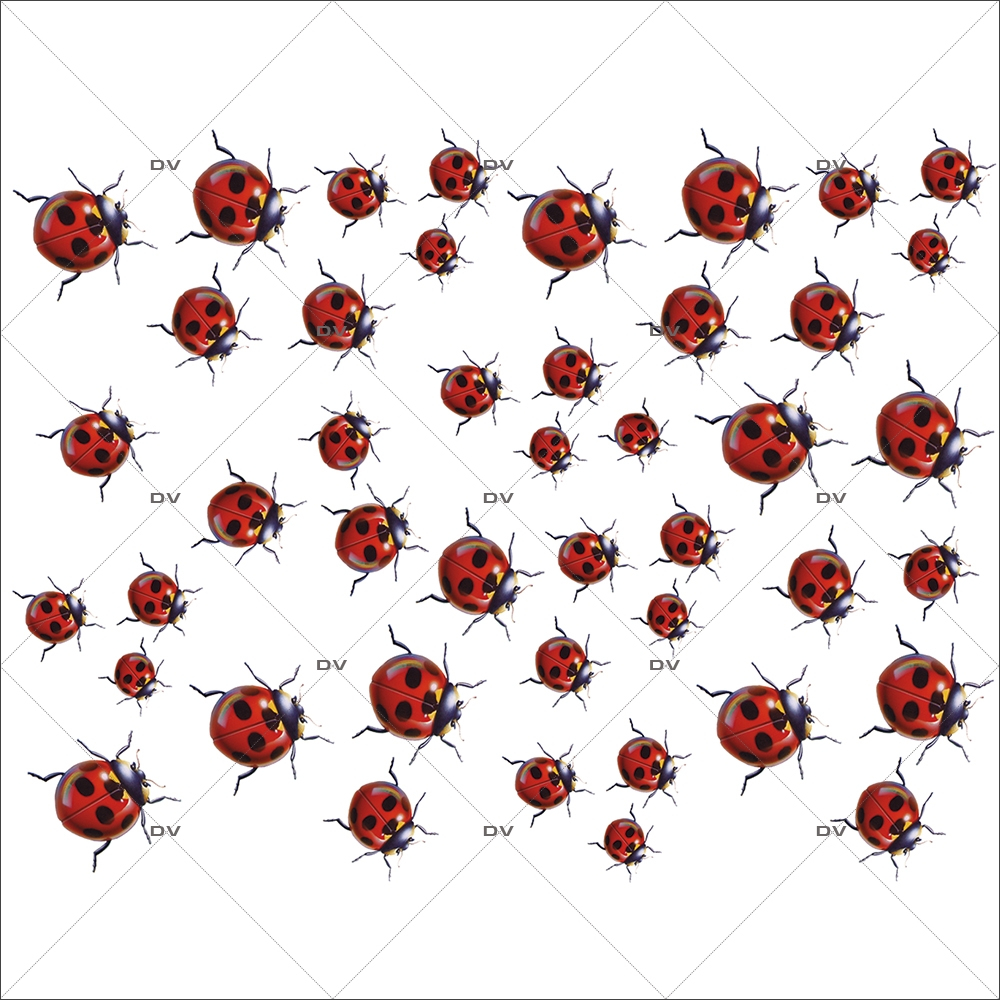 Sticker-coccinelles-animaux-insectes-vitrophanie-décoration-vitrine-estivale-électrostatique-sans-colle-repositionnable-réutilisable-DECO-VITRES