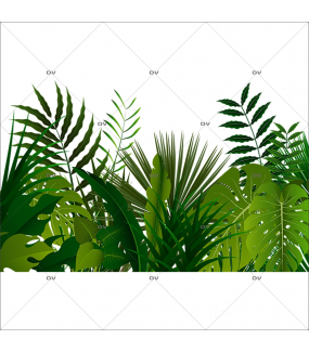 Sticker-frise-de-plantes-et-feuillages-exotiques-paysage-forêt-tropicale-été-vitrophanie-décoration-vitrine-estivale-électrostatique-sans-colle-repositionnable-réutilisable-DECO-VITRES