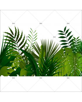 Sticker-frise-de-plantes-et-feuillages-exotiques-paysage-forêt-tropicale-été-vitrophanie-décoration-vitrine-estivale-électrostatique-sans-colle-repositionnable-réutilisable-DECO-VITRES