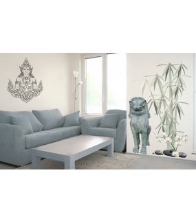 photo-stickers-muraux-ambiance-asie-bouddha-lion-thai-bambous-zen-DECO-VITRES