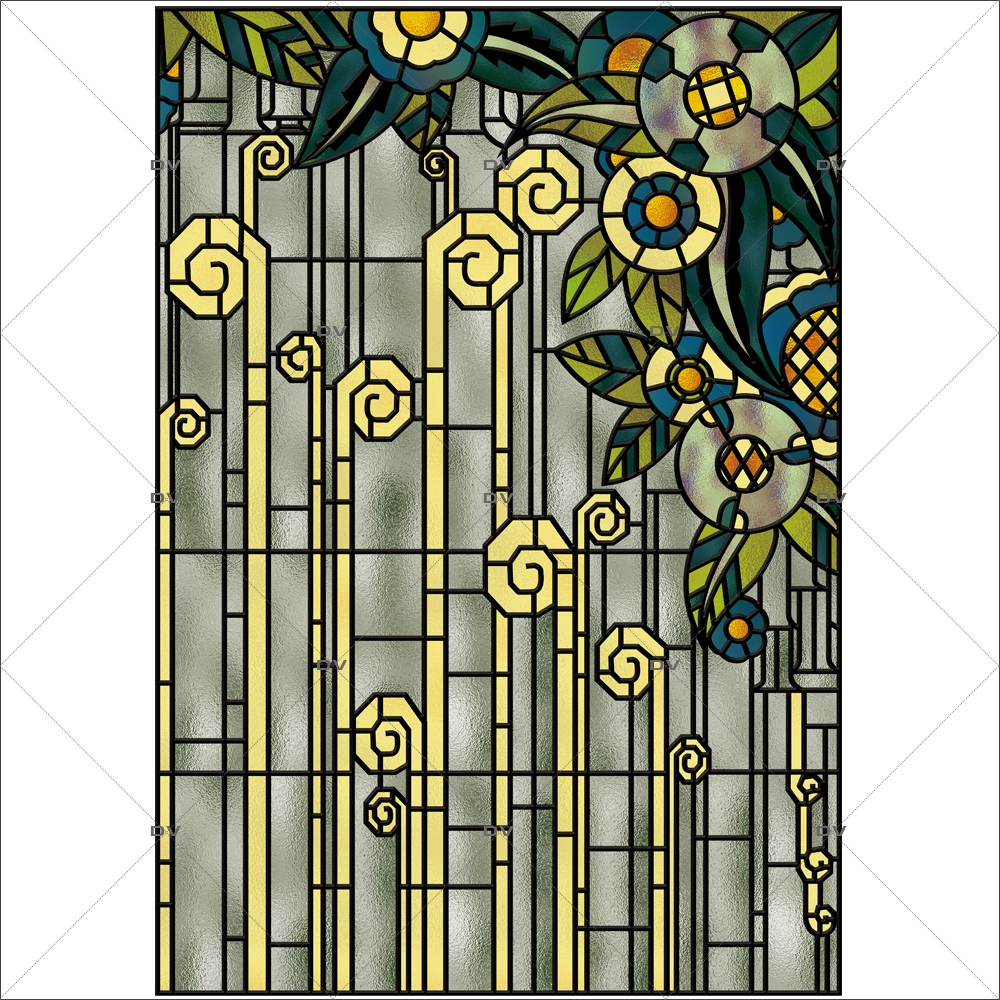 Avoir Images Vit101 Sticker Effet Vitrail Art Deco Deco Vitres le plus cool salutations