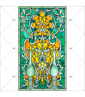 Sticker-vitrail-chandelle-art-nouveau-vitrophanie-électrostatique-ou-adhésif-décoration-fenêtres-DECO-VITRES