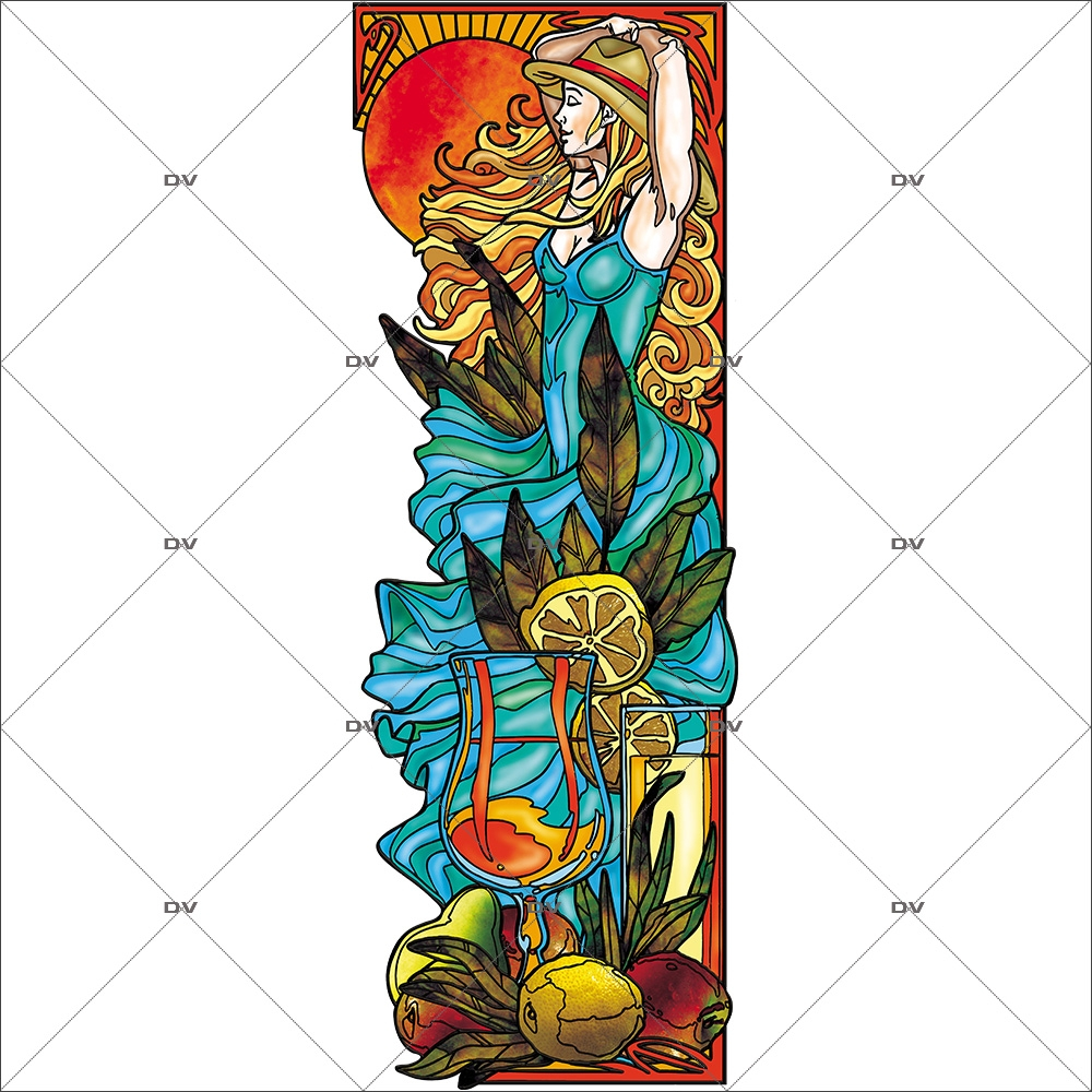 Sticker-vitrail-femme-cocktail-vitrophanie-électrostatique-ou-adhésif-décoration-fenêtres-DECO-VITRES Sticker-vitrail-femme-cocktail-vitrophanie-électrostatique-ou-adhésif-décoration-fenêtres-DECO-VITRES