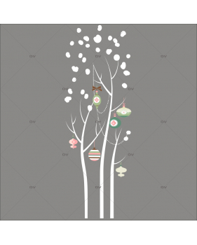 ARM8 - Sticker arbre givré noël romantique