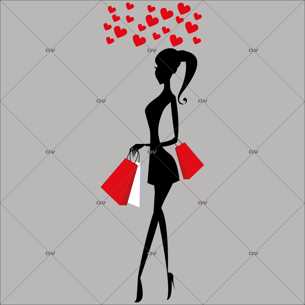 Sticker-soldes-silhouette-femme-shopping-vitrophanie-décoration-vitrine-promotionnelle-électrostatique-sans-colle-repositionnable-réutilisable-DECO-VITRES