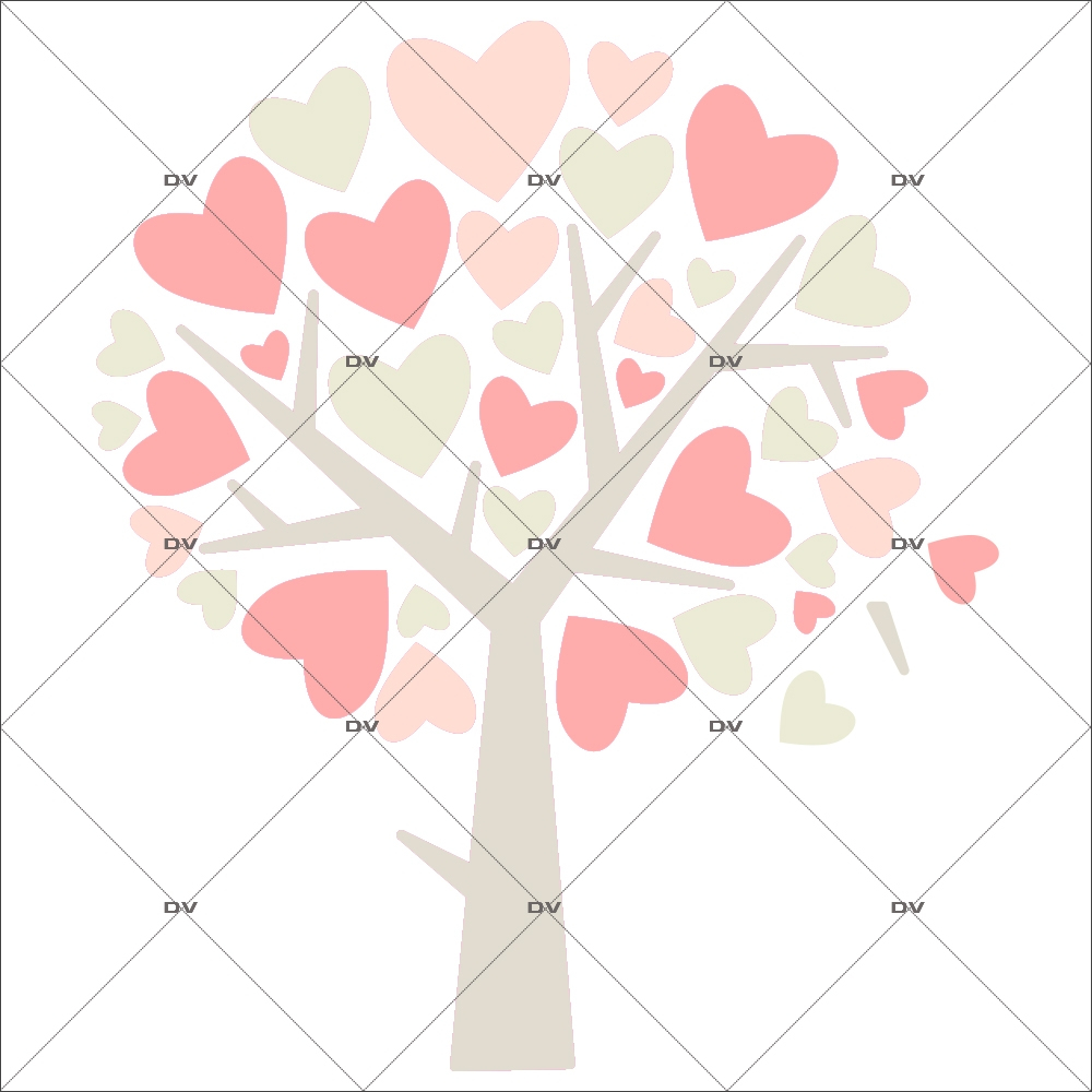 sticker decoration murale arbre a coeur