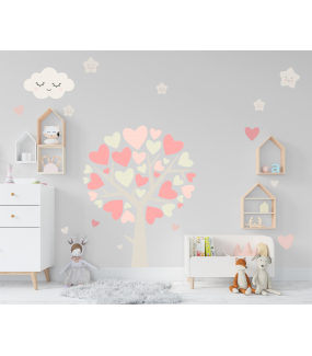 stickers-enfant-tissu-sans-pvc-encres-ecologiques-chambre-bebe-nuages-etoiles-coeurs-arbre-fille-DECO-VITRES