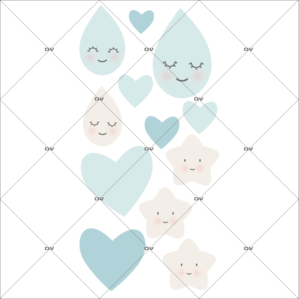 sticker-chambre-bebe-coeurs-gouttes-de-pluie-etoiles-bleu-enfant-garcon-tissu-adhesif-enlevable-encres-ecologiques-DECO-VITRES