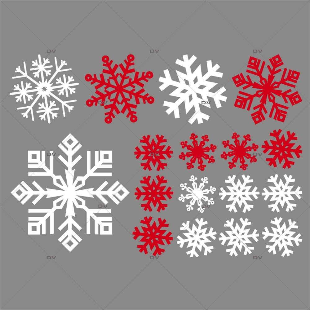 Sticker-cristaux-de-neige-flocons-rouges-blancs-paysage-hiver-vitrophanie-décoration-vitrine-noël-électrostatique-sans-colle-repositionnable-réutilisable-DECO-VITRES