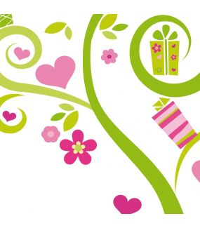 Sticker-arbre-fleurs-multicolores-cadeaux-printemps-été-vitrophanie-décoration-vitrine-estivale-printanière-st-valentin-fêtes-mères-pères-électrostatique-sans-colle-repositionnable-réutilisable-DECO-VITRES