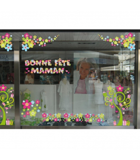 Sticker-arbre-fleurs-multicolores-cadeaux-printemps-été-vitrophanie-décoration-vitrine-estivale-printanière-st-valentin-fêtes-mères-pères-électrostatique-sans-colle-repositionnable-réutilisable-DECO-VITRES