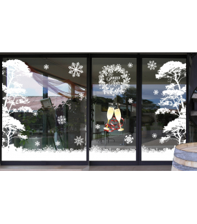 vitrine-decoration-noel-electrostatique-sticker-paysage-neige-pin-parasol-givre-blanc-cave-caviste-coupes-champagne-deco-vitres