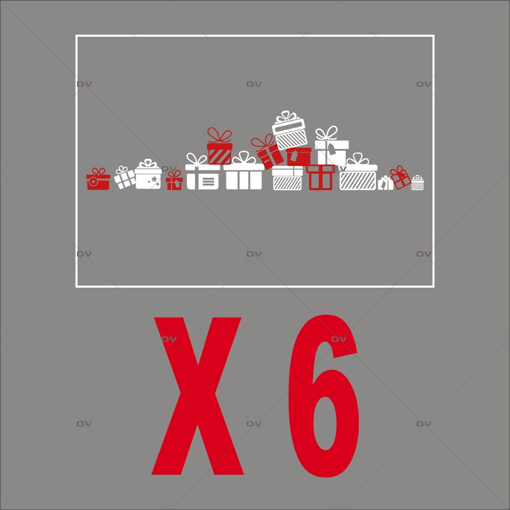 PACK13 - Stickers frise de cadeaux - Lot promotionnel de 6 - DECO-VITRES - PACK13