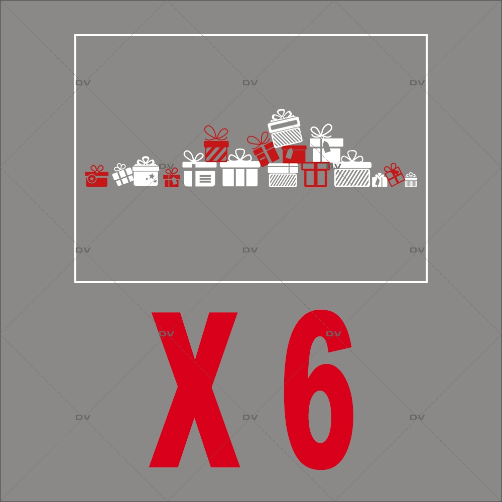 PACK13 - Stickers frise de cadeaux - Lot promotionnel de 6 - DECO-VITRES - PACK13 PACK13 - Stickers frise de cadeaux - Lot promotionnel de 6 - DECO-VITRES - PACK13