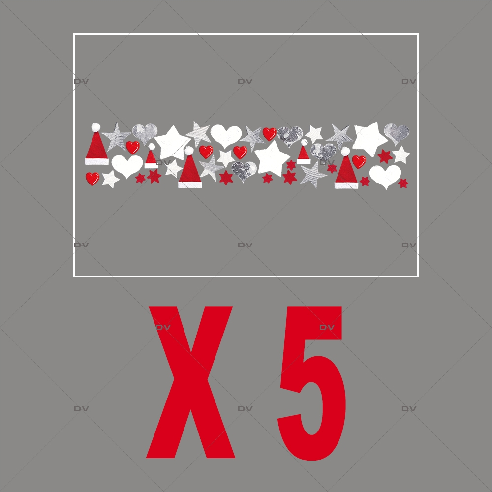 Stickers frise de noël - Lot de 5 dont 1 offert - DECO-VITRES - PACK14 Stickers frise de noël - Lot de 5 dont 1 offert - DECO-VITRES - PACK14