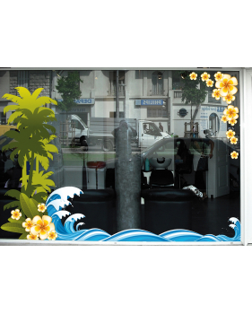 Sticker-fleurs-de-tiaré-fleurs-exotiques-été-vitrophanie-décoration-vitrine-estivale-électrostatique-sans-colle-repositionnable-réutilisable-DECO-VITRES