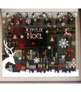 vitrine-noel-decoration-ecossais-renne-cadeaux-cristaux-vitrophanies-noel-electrostatique-sans-colle-stickers-DECO-VITRES
