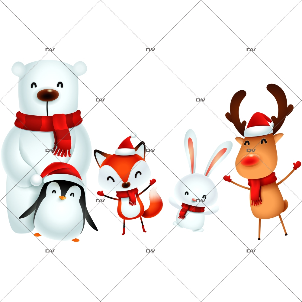 Sticker Animaux De Noel Deco Vitres Electrostatique