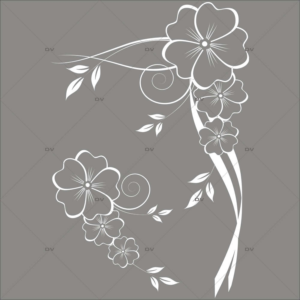 Sticker-angle-de-fleurs-blanches-été-vitrophanie-décoration-vitrine-estivale-électrostatique-sans-colle-repositionnable-réutilisable-DECO-VITRES