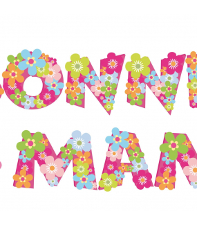 Sticker-bonne-fête-maman-fleurs-multicolores-texte-vitrophanie-décoration-vitrine-printanière-fête-mères-électrostatique-sans-colle-repositionnable-réutilisable-DECO-VITRES